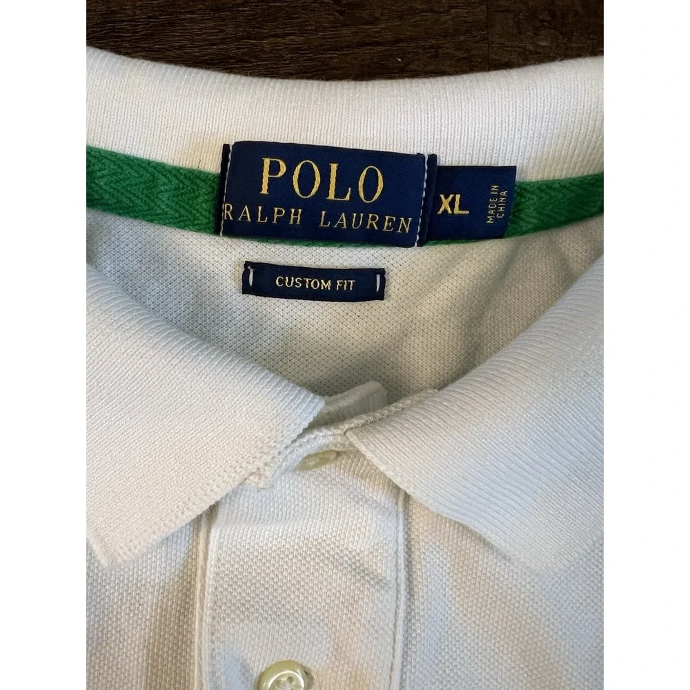 Men's Polo Ralph Lauren Shirt Big Pony Marine Supply 1967 Crest White Sz XL C21